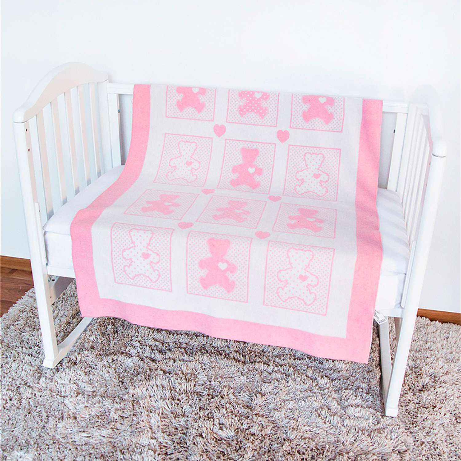 Одеяло байковое Споки Ноки жаккард 100х140 розовый - фото 2