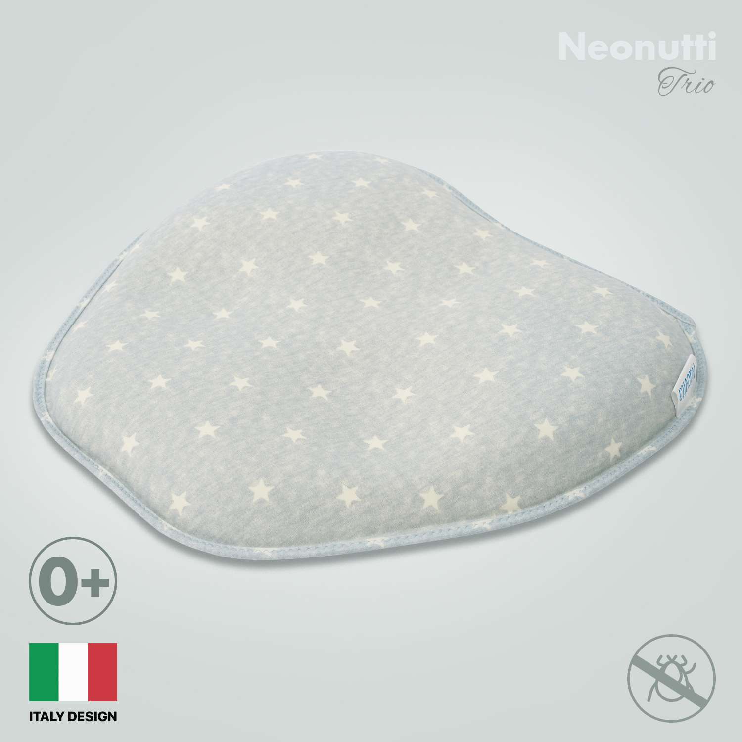 Подушка для новорожденного Nuovita Neonutti Trio Dipinto Звезды голубая - фото 1