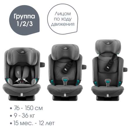 Детское автокресло Britax Roemer Advansafix Pro Style Mineral Grey с 15 месяцев до 12 лет рост 76 - 150 см