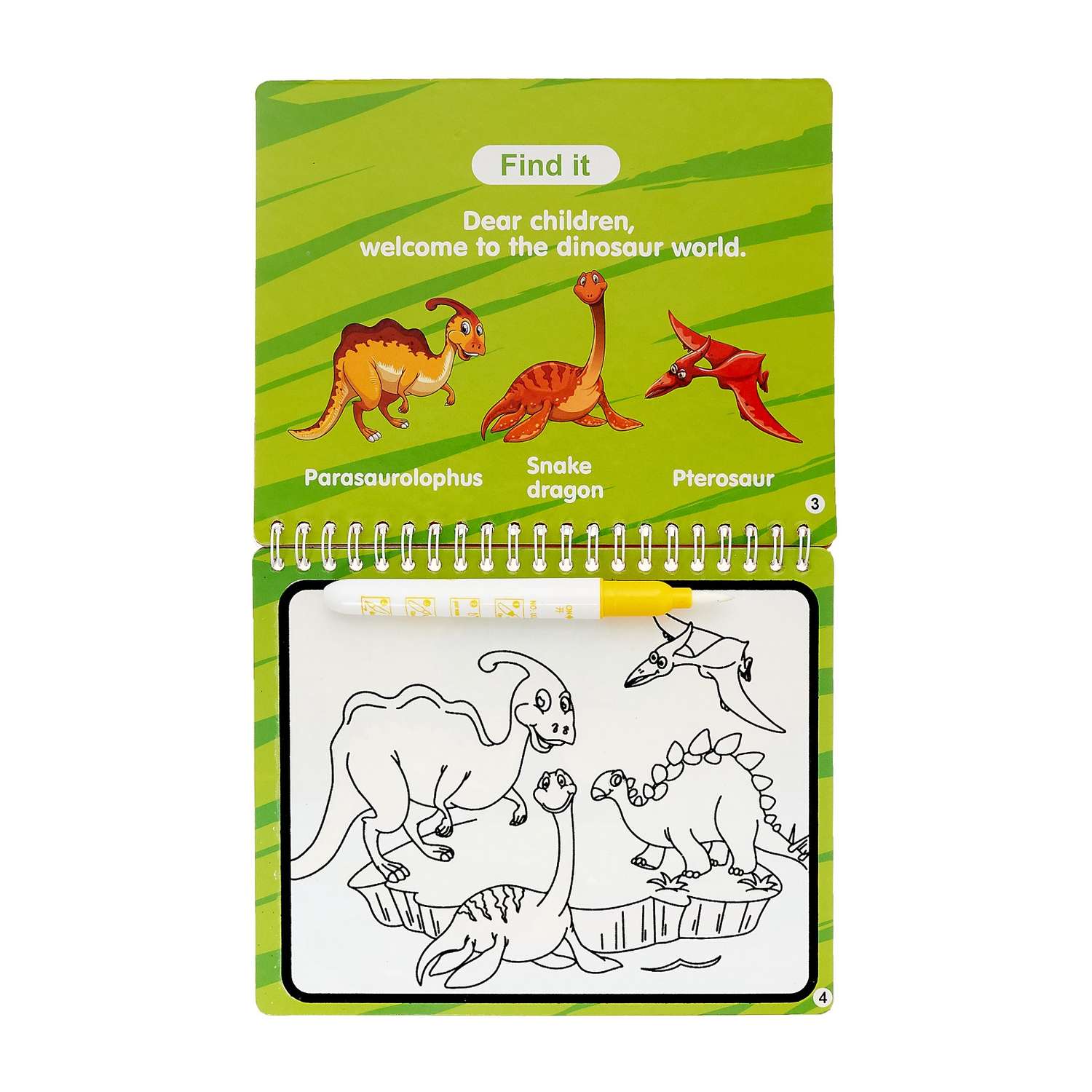 Книжка для рисования водой Sima-Land Рисуем динозавров - фото 2