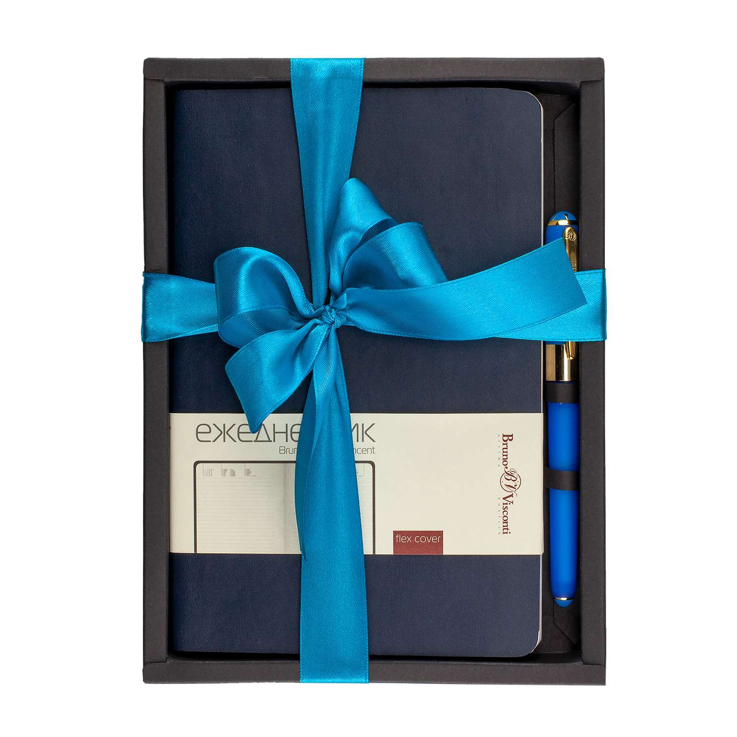 Набор подарочный Bruno Visconti Vincent темно-синий А5 140х210 мм ежедневник и ручка - фото 1
