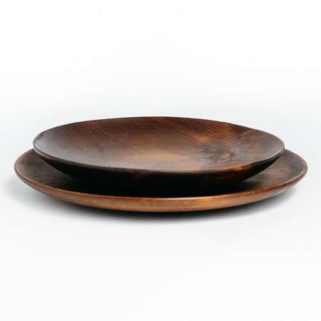 Набор MAGISTRO тарелок из натурального кедра 2 шт d=21 5 см 25 см цвет шоколадный