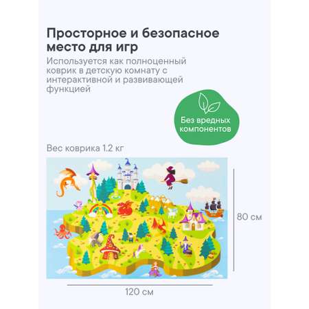 Коврик игровой для детей VILINA Познавайка 80х120см Сказки