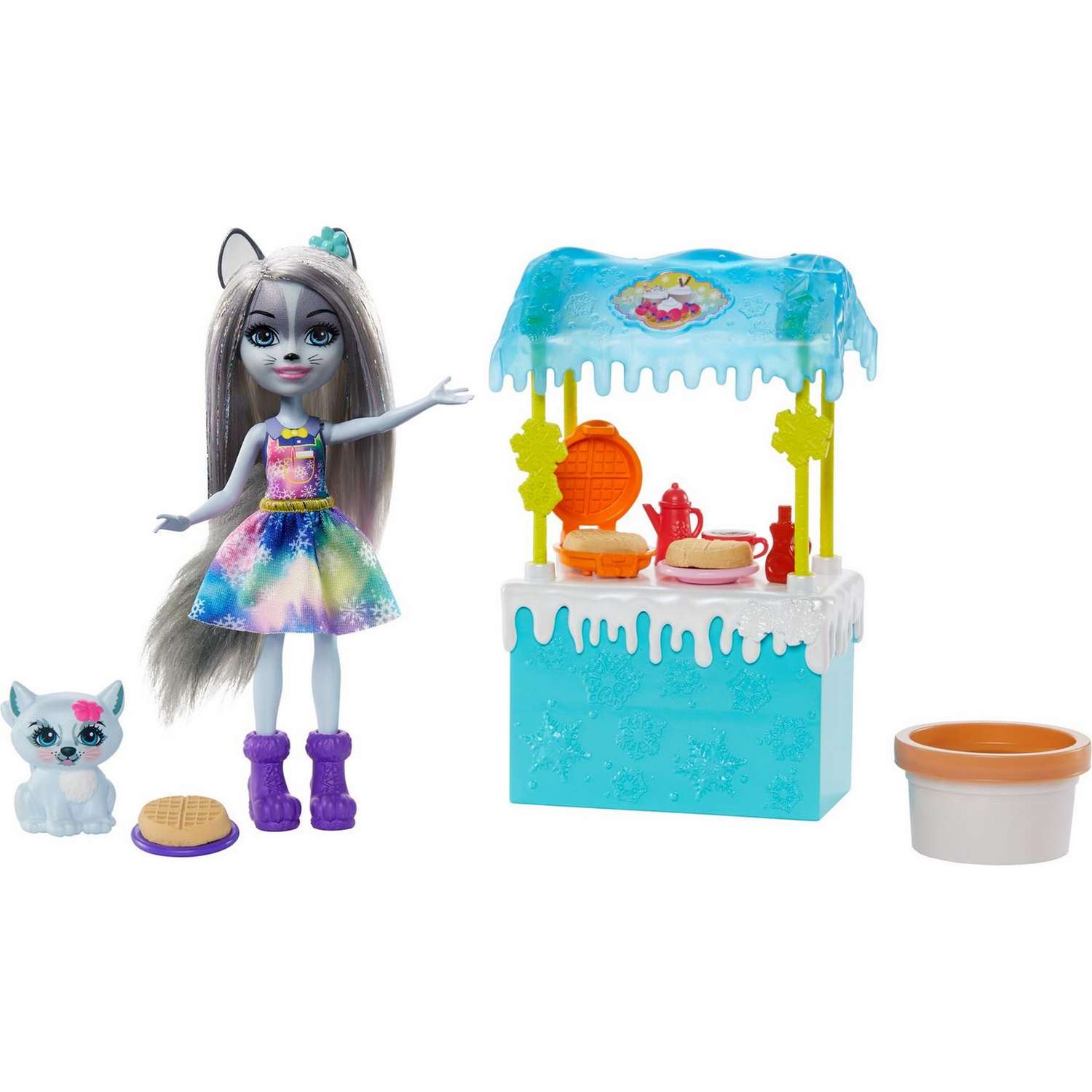 Набор игровой Enchantimals кукла+питомец с аксессуарами Прилавок с горячим какао GJX37 GJX35 - фото 3