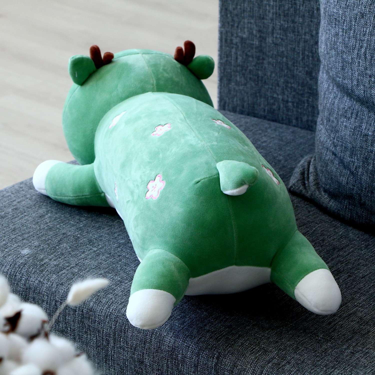 Мягкая игрушка Sima-Land подушка «Оленёнок» 60 см цвет зелёный - фото 3