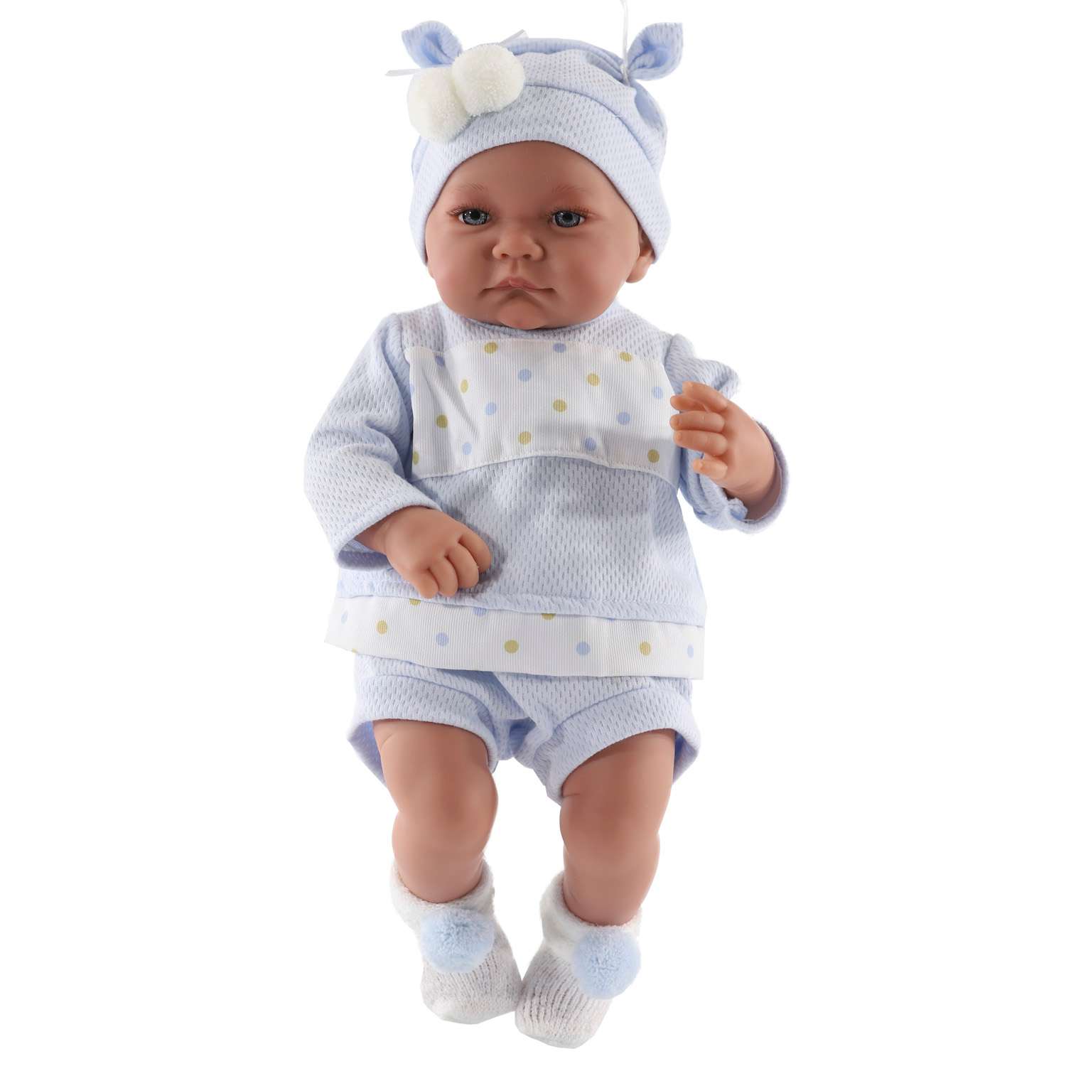 Кукла младенец Antonio Juan Реборн Дольче в голубом 40 см мягконабивная 3391B - фото 1