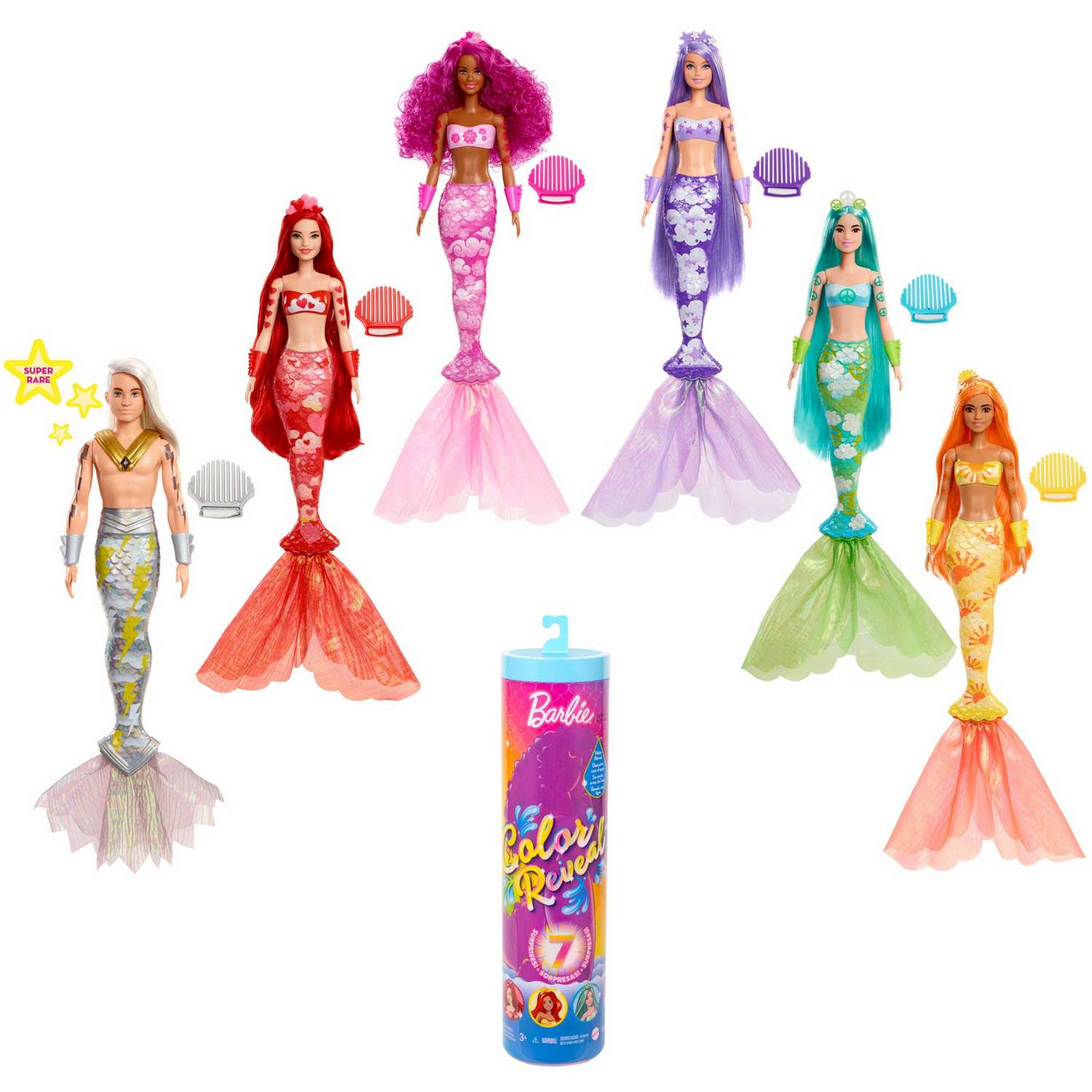 Кукла Barbie Радужная русалка в непрозрачной упаковке (Сюрприз) HCC46 HCC46 - фото 4