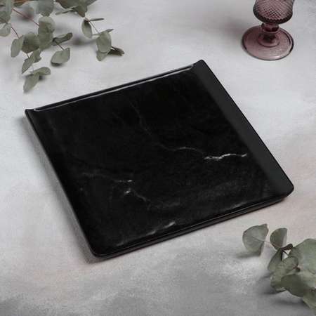 Блюдо MAGISTRO фарфоровое для подачи Magistro Moon 27.5×2 см цвет чёрный