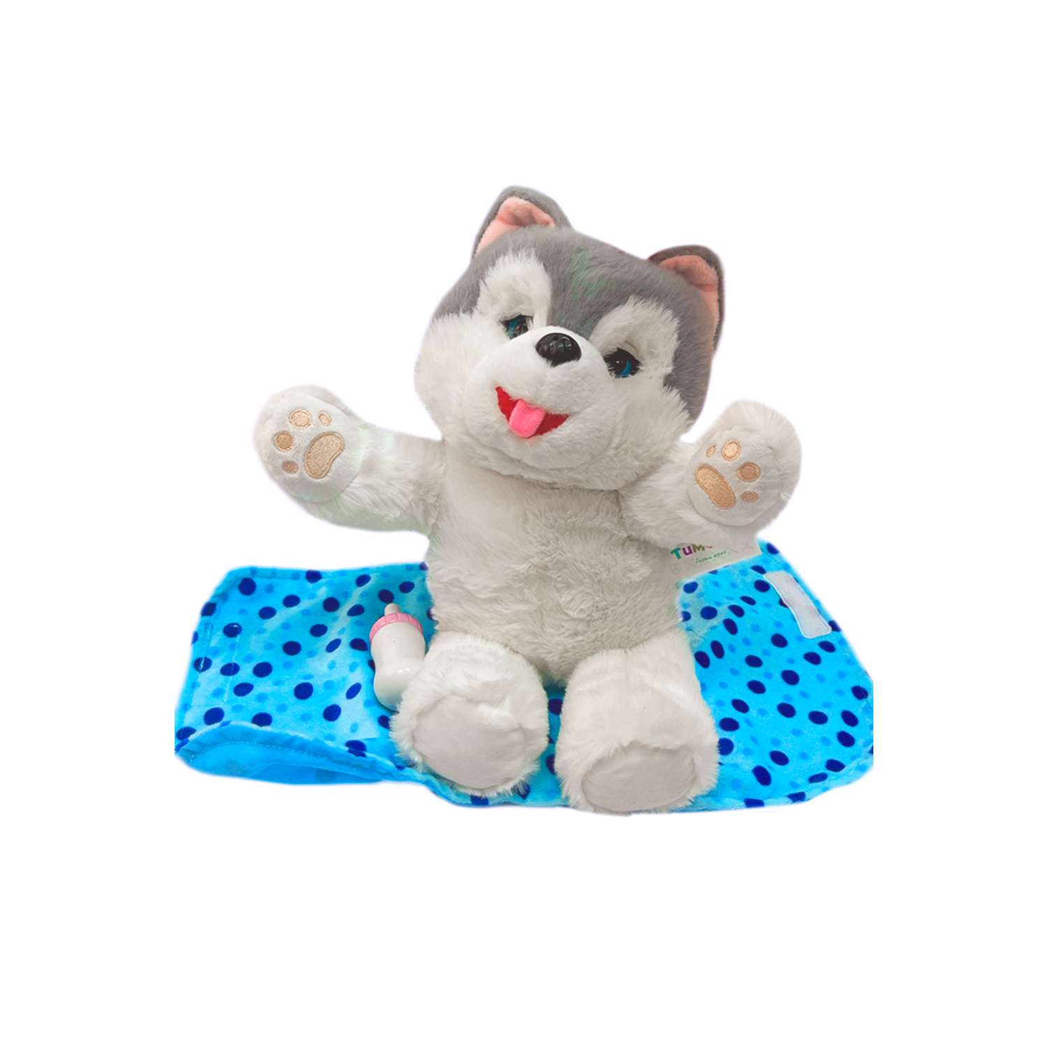 Мягкая интерактивная игрушка SHARKTOYS собачка с одеялом и бутылочкой - фото 15