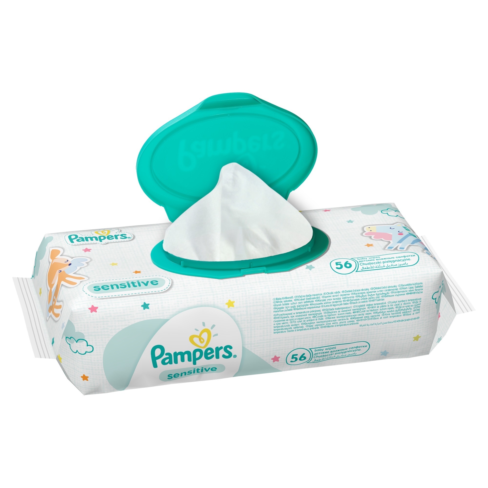 влажные Салфетки Pampers Sensitive Сменный блок 56 шт. в ассортименте - фото 5