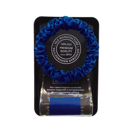 Шёлковая резинка для волос SILK MANUFACTURE SUPER TAIL ярко-синий