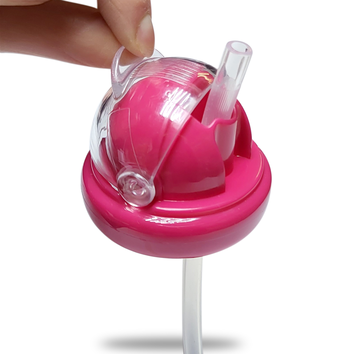 Бутылочка-поильник Baby Land с запасной трубочкой 300мл розовый - фото 6