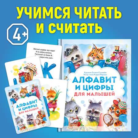 Книга + Дидактические карточки LizaLand Алфавит и цифры для малышей. Набор