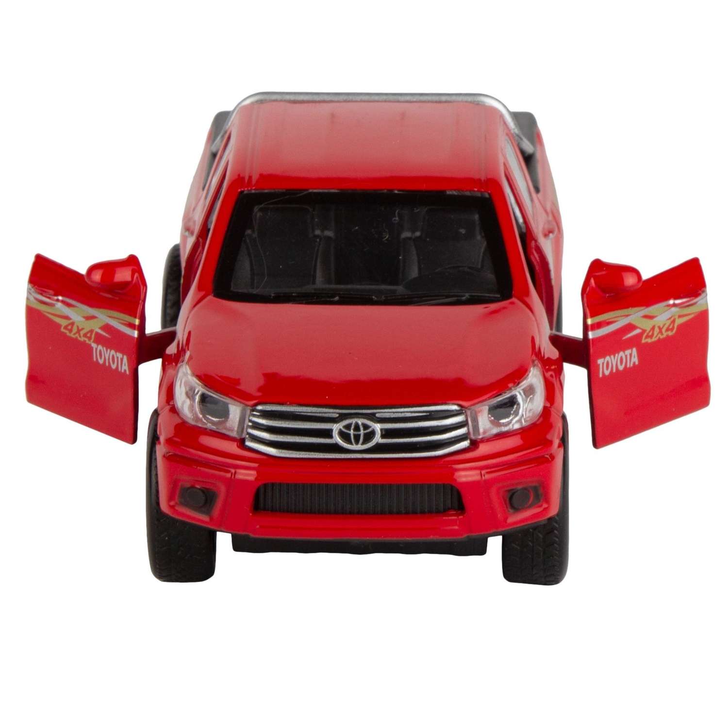 Машинка AUTOGRAND Toyota Hilux красная металлическая с инерционным механизмом 12 см 78244 - фото 2
