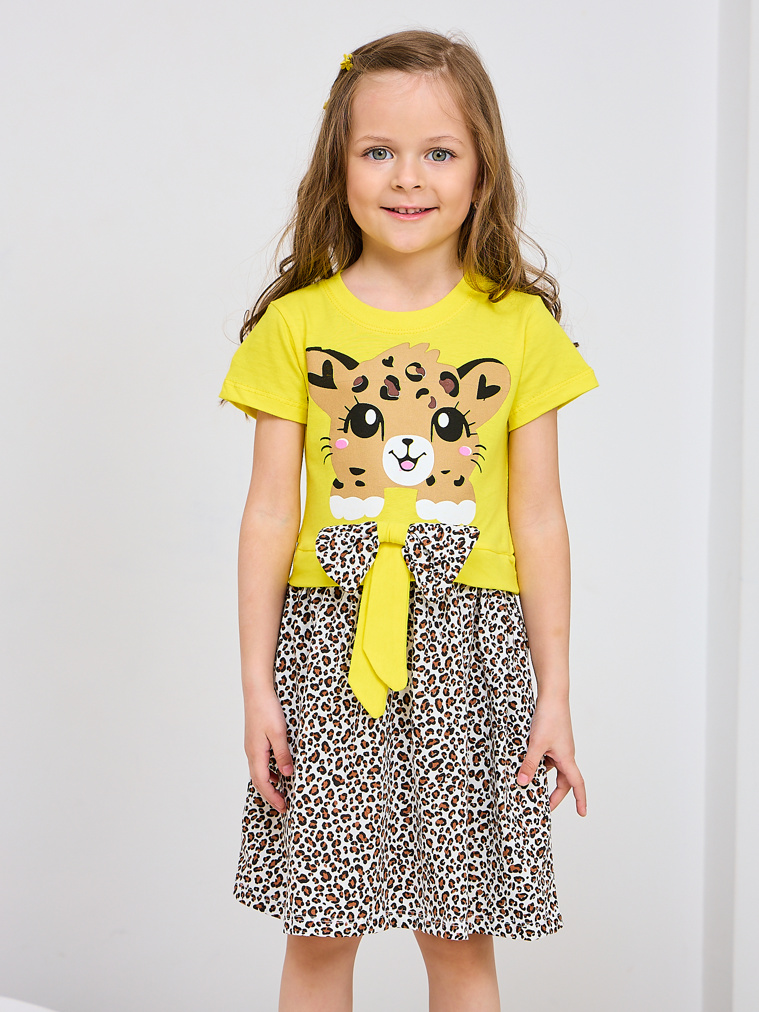 Платье Mil Art kids 1902201546DRESS-LEOPARD-YELLOW - фото 3