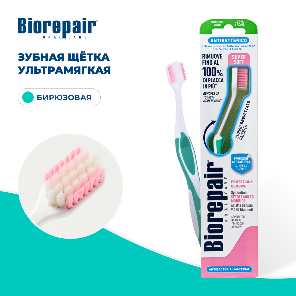 Зубная щетка Biorepair CURVE Protezione Gengive изогнутая для защиты десен - фото 1