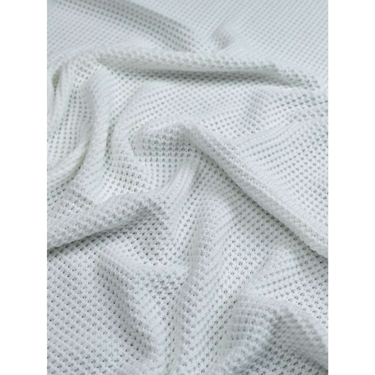 Плед-покрывало детский вязаный WARM WHIFF D-41 белый на выписку в кроватку 90x110 - фото 3