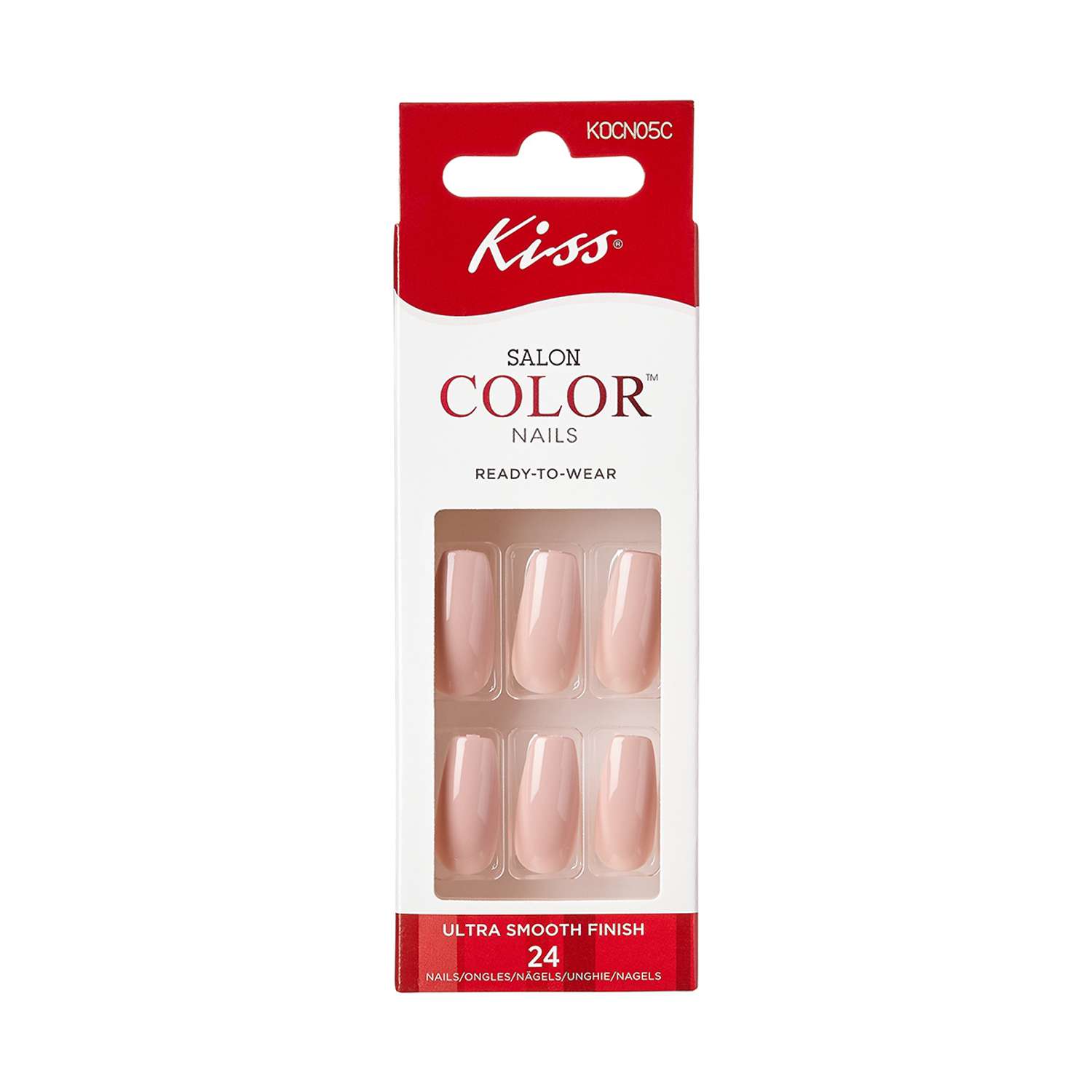 Набор накладных ногтей Kiss без клея короткая длина Сладкий миндаль 24 шт 14-1896 - фото 1