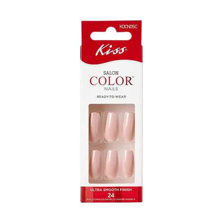 Набор накладных ногтей Kiss без клея короткая длина Сладкий миндаль 24 шт 14-1896