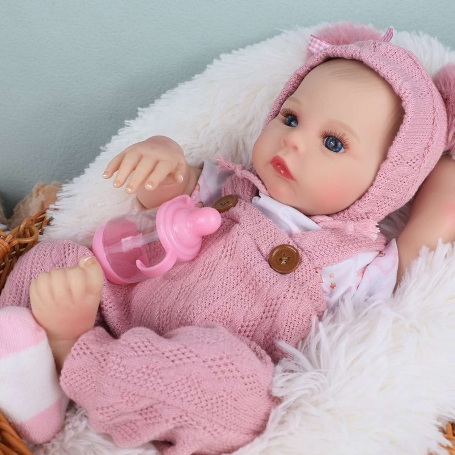 Кукла Реборн QA BABY Анна пупс с соской набор игрушки для девочки 45 см 42003 - фото 4