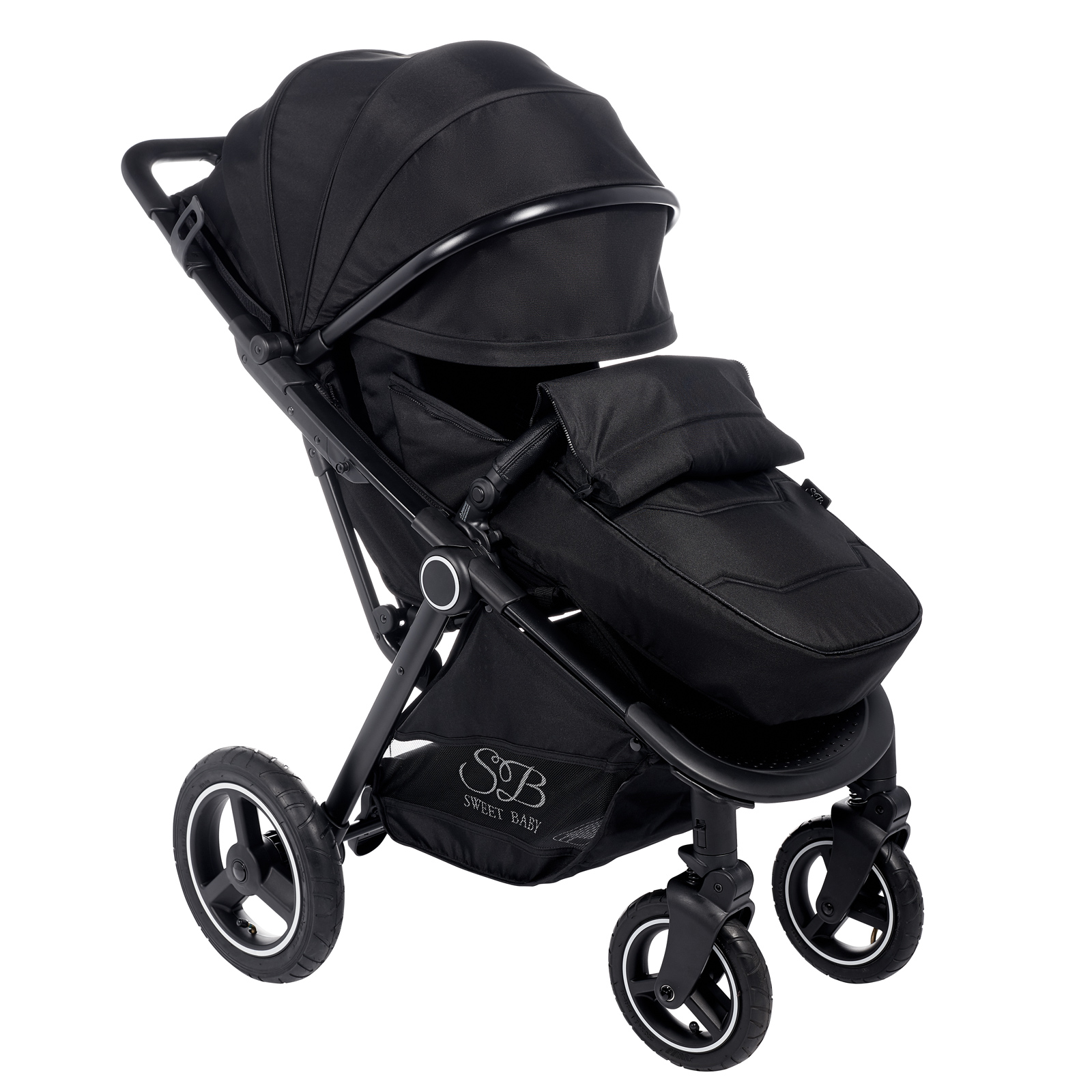 Прогулочная коляска Sweet Baby Suburban Compatto Air black - фото 1