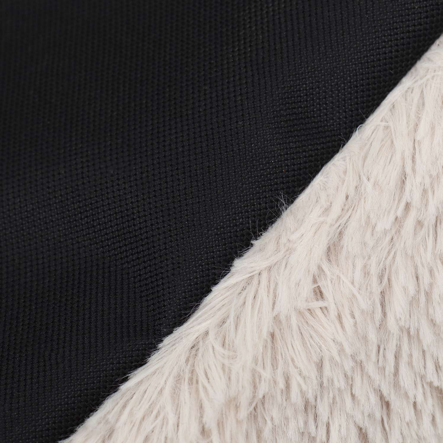 Лежак Пижон с подушкой мех сатин периотек 45х45х15 см бежевый - фото 9