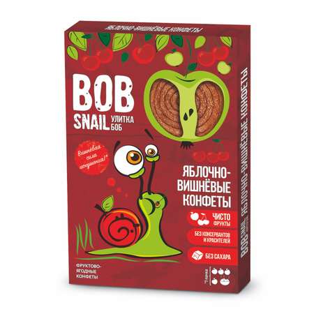 Конфеты Bob Snail натуральные без сахара яблоко-вишня 60г