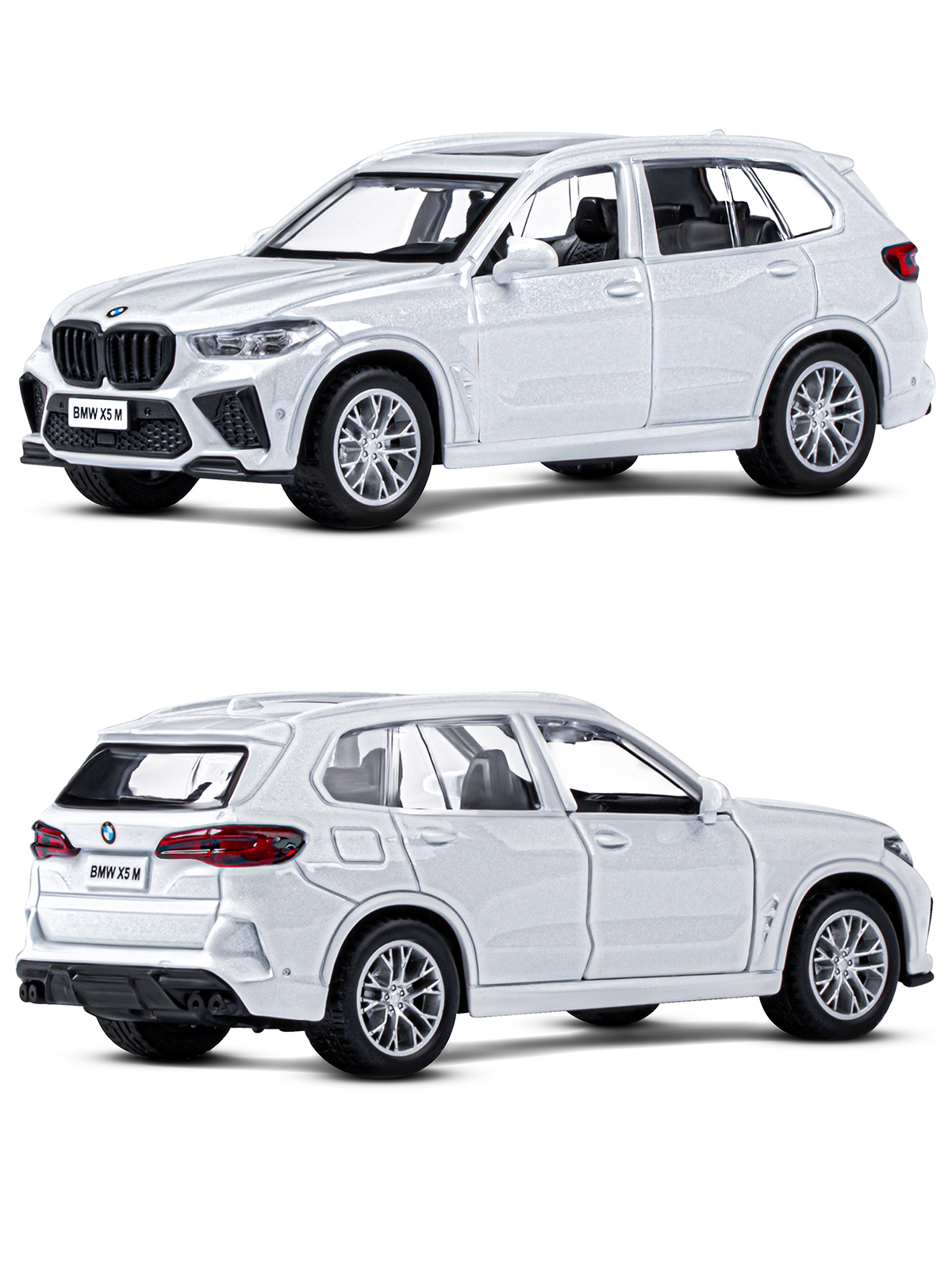 Машинка металлическая АВТОпанорама игрушка детская 1:43 BMW X5M белый инерционная JB1251562 - фото 5