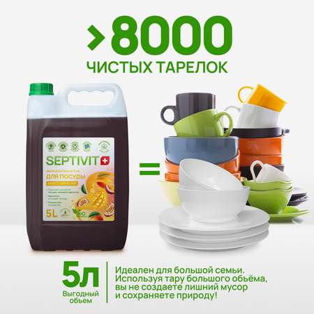 Средство для мытья посуды SEPTIVIT Манго Маракуйя 5л