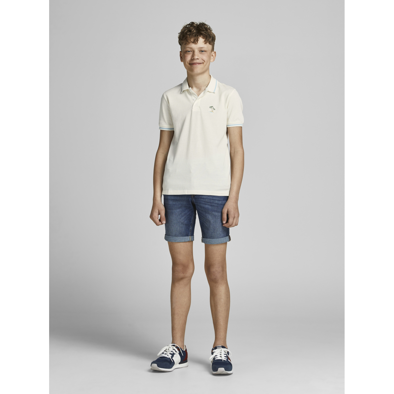 Поло JACK AND JONES JUNIOR 12189173/Cloud Dancer - фото 4