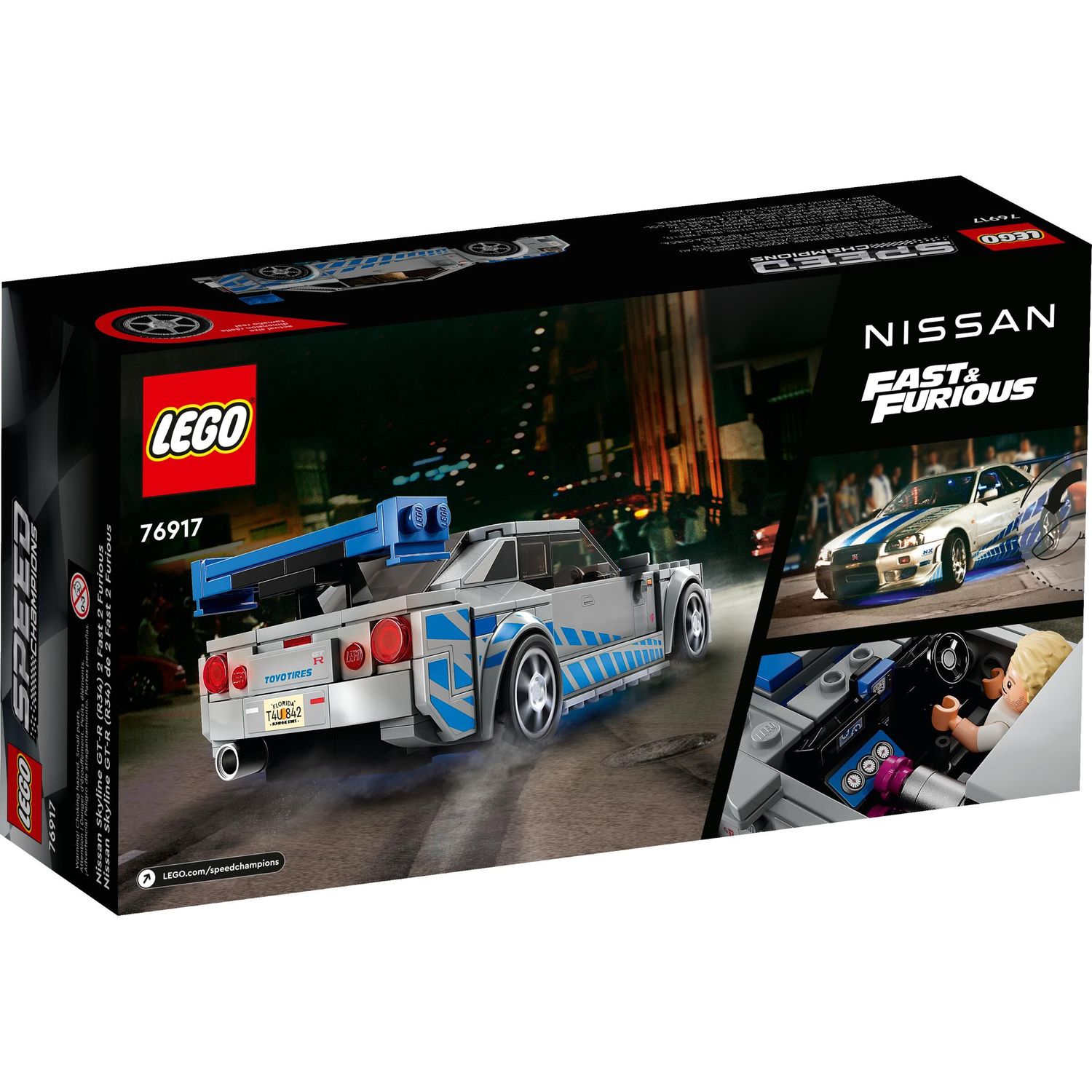 Конструктор LEGO Speed Champions 2 Fast 2 Furious Nissan Skyline GT-R (R34) 76917 - фото 7