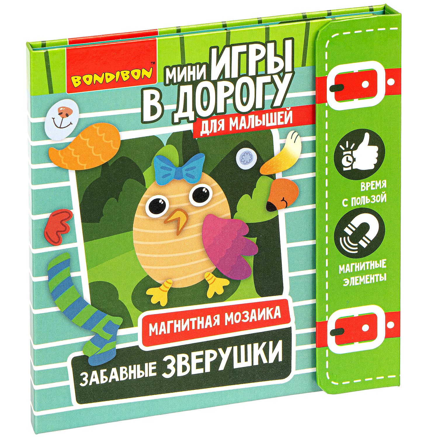 Игра в дорогу BONDIBON магнитная мозаика Забавные зверушки - фото 3