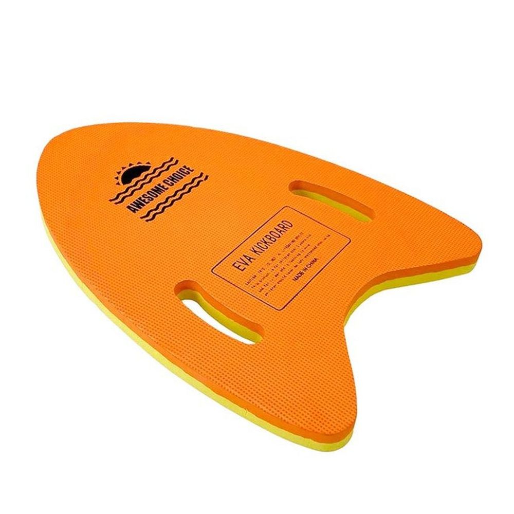 Доска для плавания Hawk 2-х цветная с ручками 31х42х2.5 см E32994 оранжево/желтая - фото 1