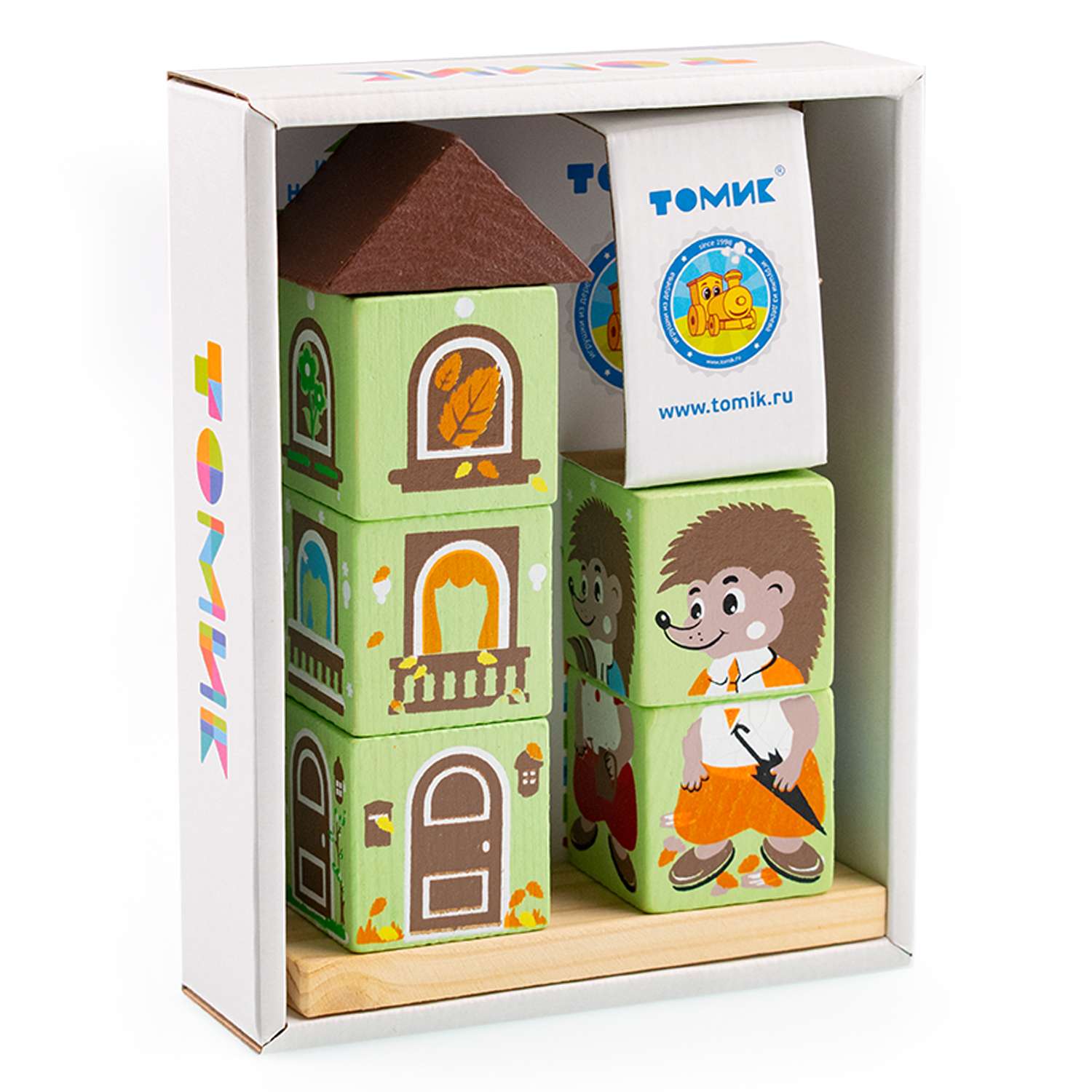 Кубики для детей Томик на оси Ёжик 7 деталей 4545-4 - фото 1