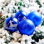 Набор шаров Зимнее волшебство пластик d-8 см 6 шт «Гордый олень» синий