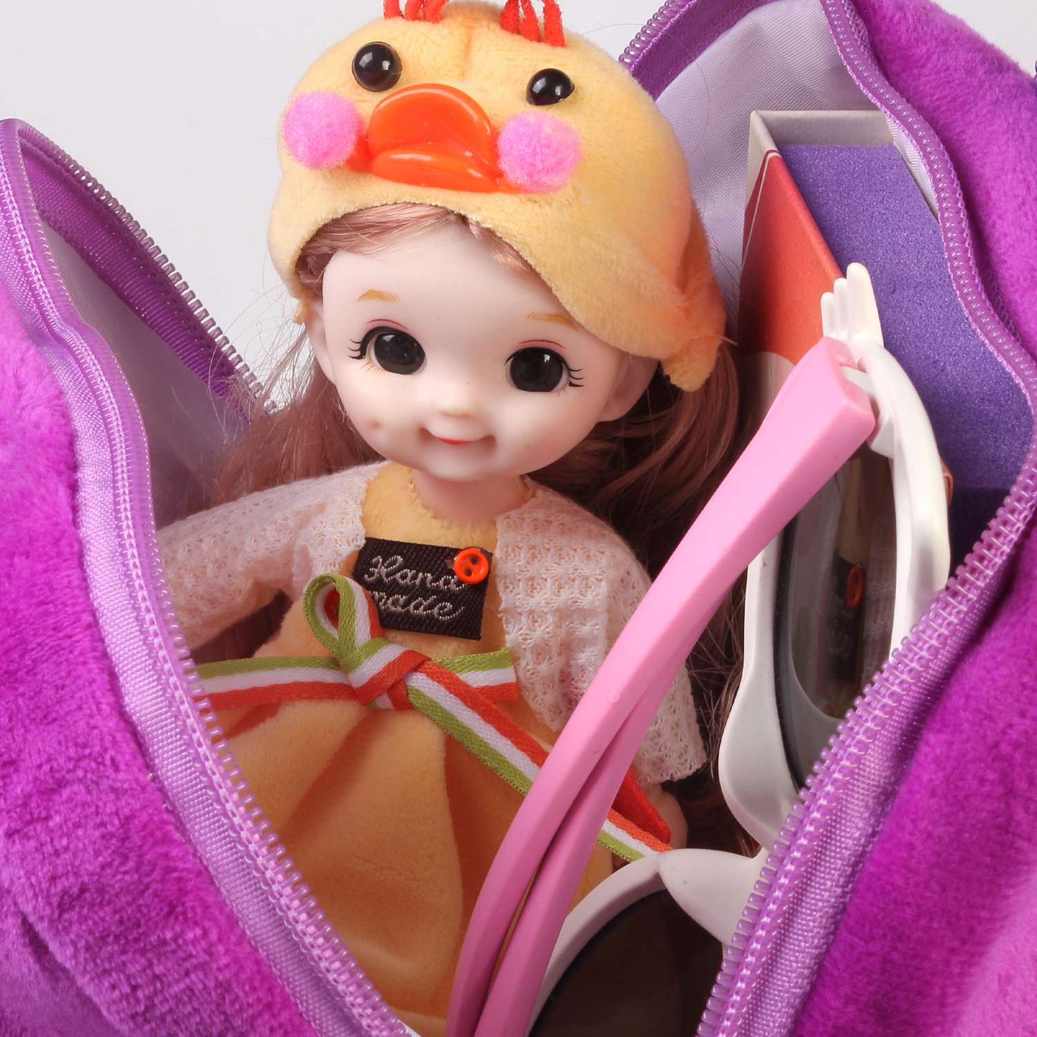 Рюкзак с игрушкой Little Mania фиолетовый Дракоша светло-зеленый с розовым - фото 6