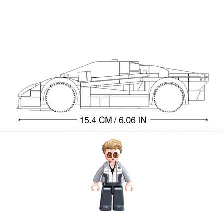 Конструктор Sluban Спортивная машина 264детали Оранжевая M38-B1127