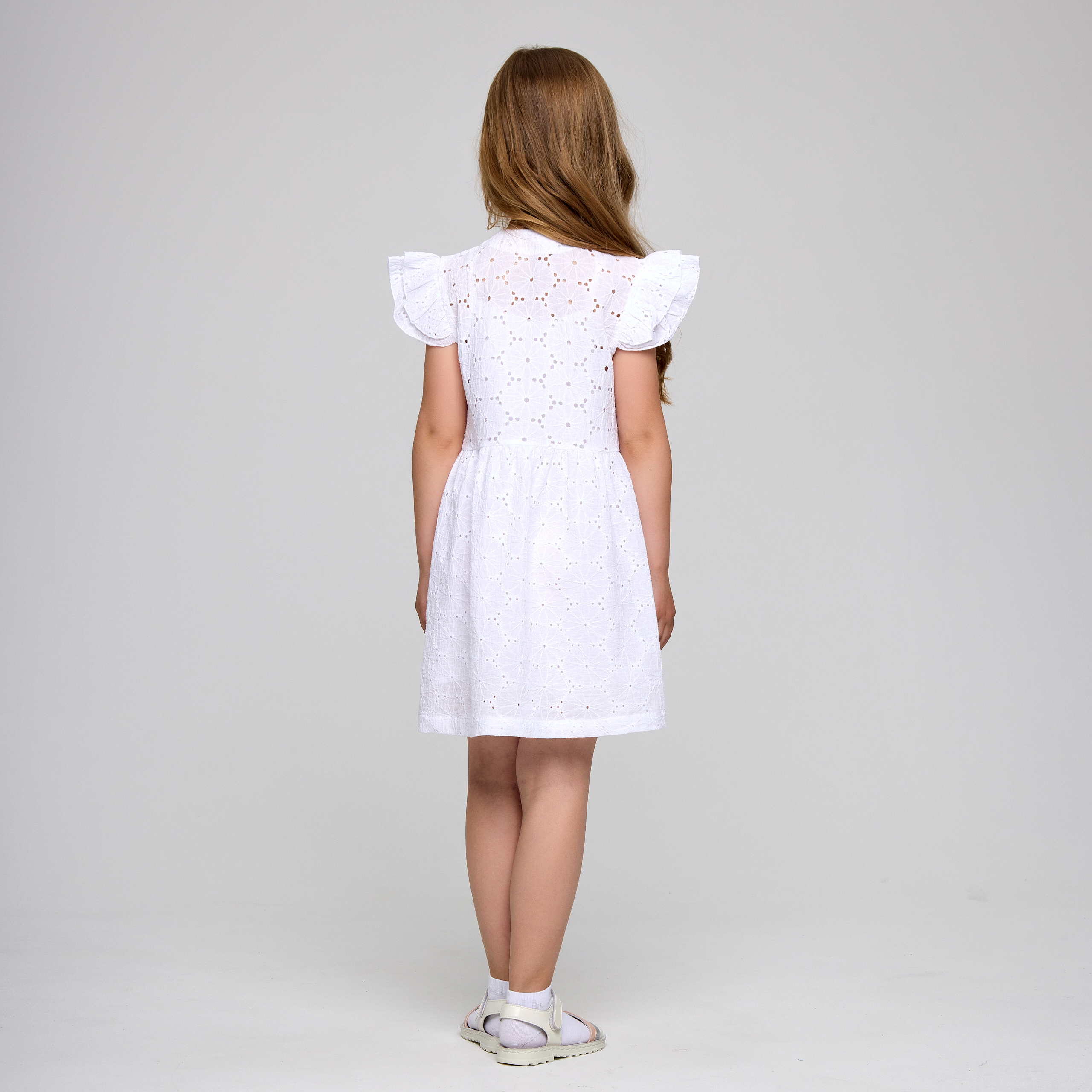 Платье CHILDREAM выбитый хлопок шитье белый - фото 7