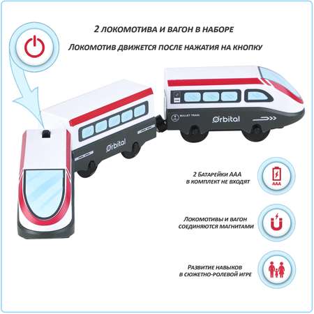 Детская железная дорога Givito Мой город 2 локомотива и пассажирский вагон на батарейках G212-024