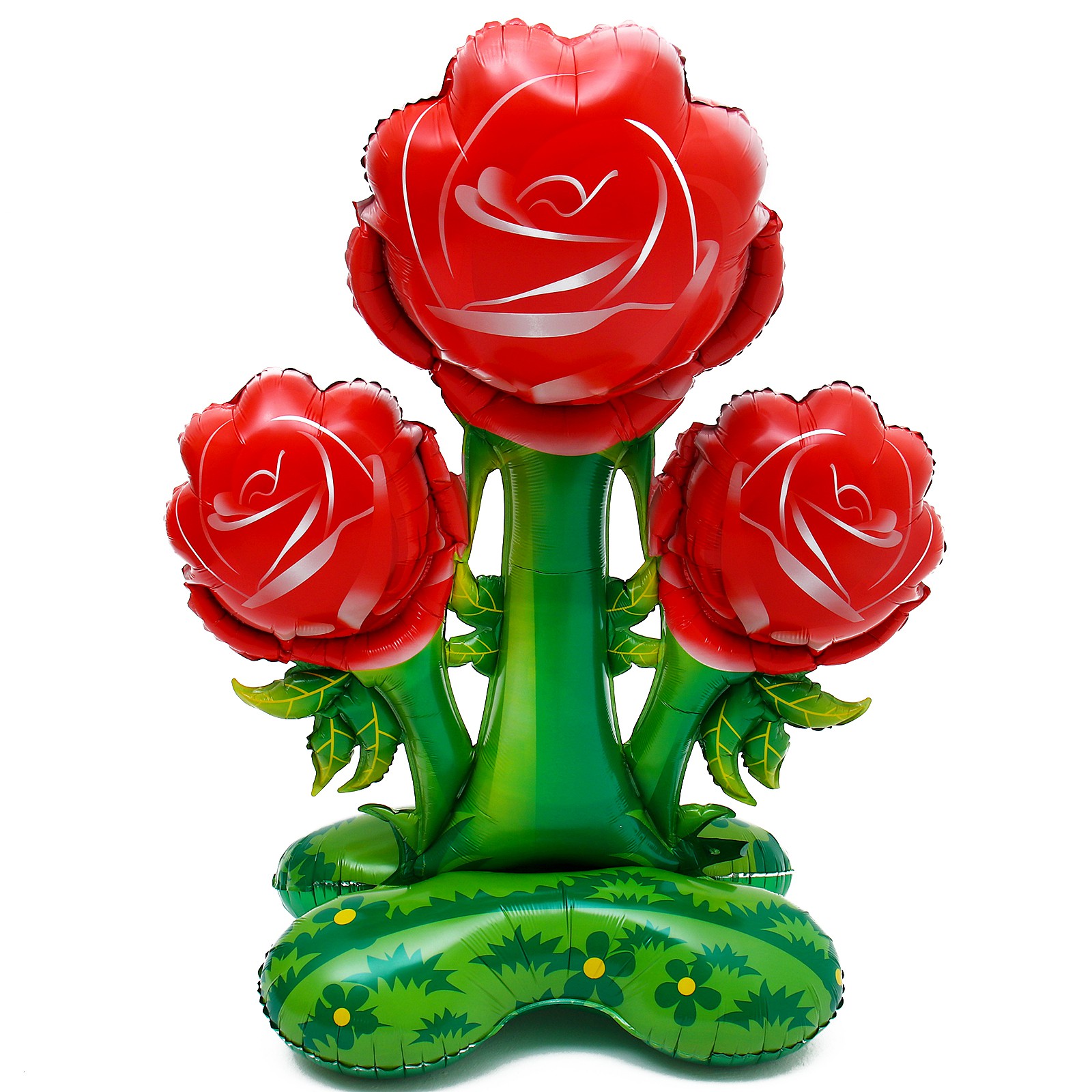 Шар Страна карнавалия фольгированный 63» «Букет красных роз» на подставке - фото 1