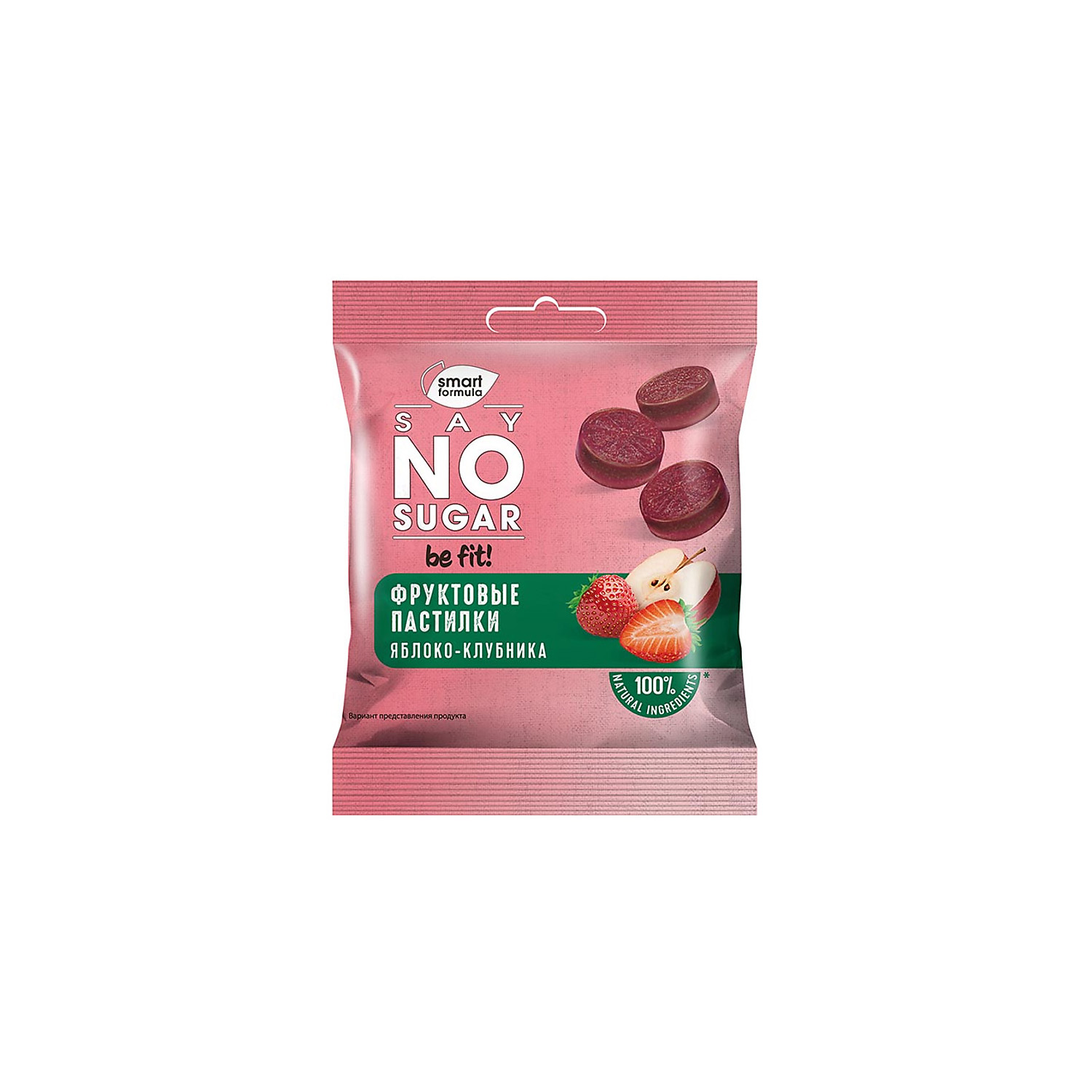 Фруктовые пастилки Smart Formula say no to sugar вкус яблока и клубники 12 пачек по 30 грамм - фото 1