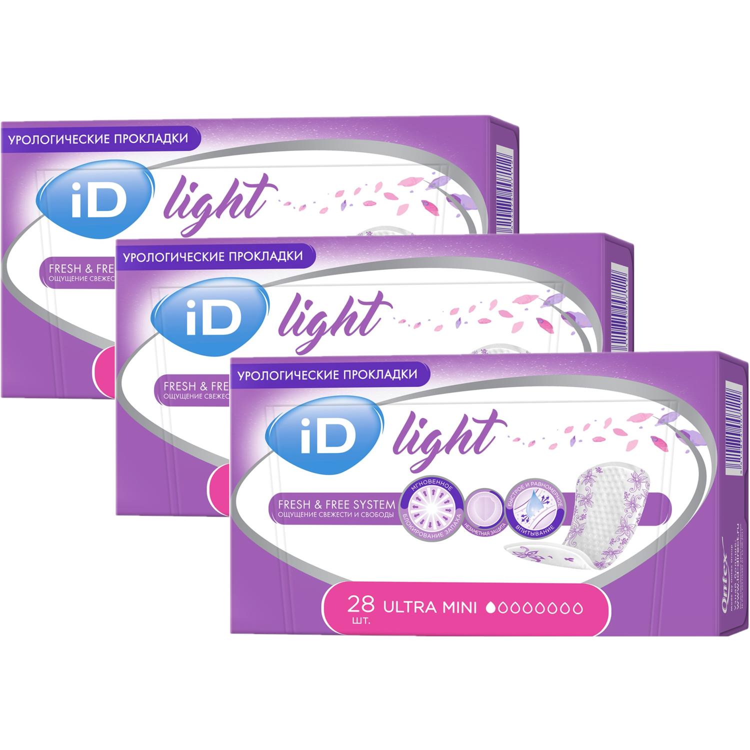 Прокладки урологические iD LIGHT Ultra mini 3 упаковки по 28 шт - фото 2