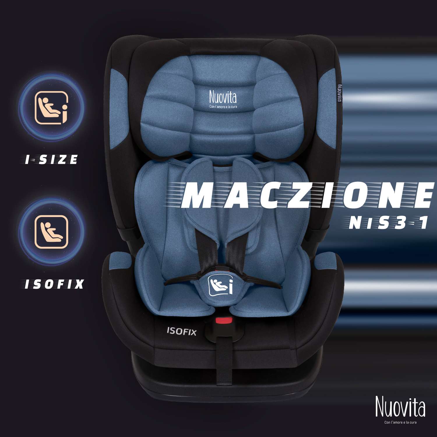 Автокресло Nuovita Maczione NiS3-1 Синий - фото 2