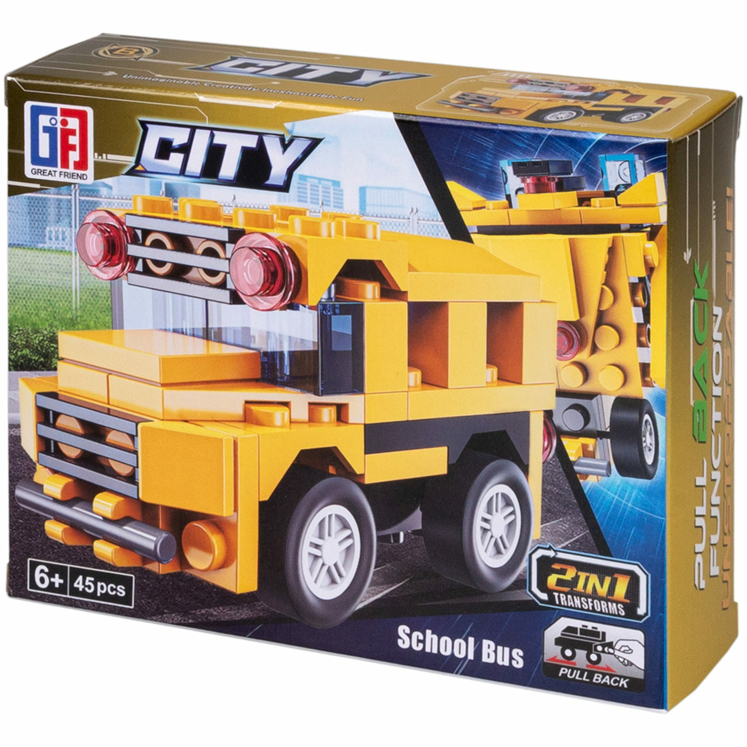 Конструктор 1TOY Blockformers Городские службы Школьный автобус желтый - фото 5