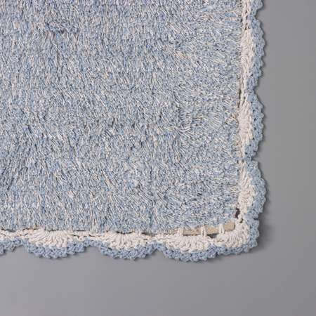 Коврик Доляна для ванной «Тэя» 50×80 см 100% хлопок цвет голубой
