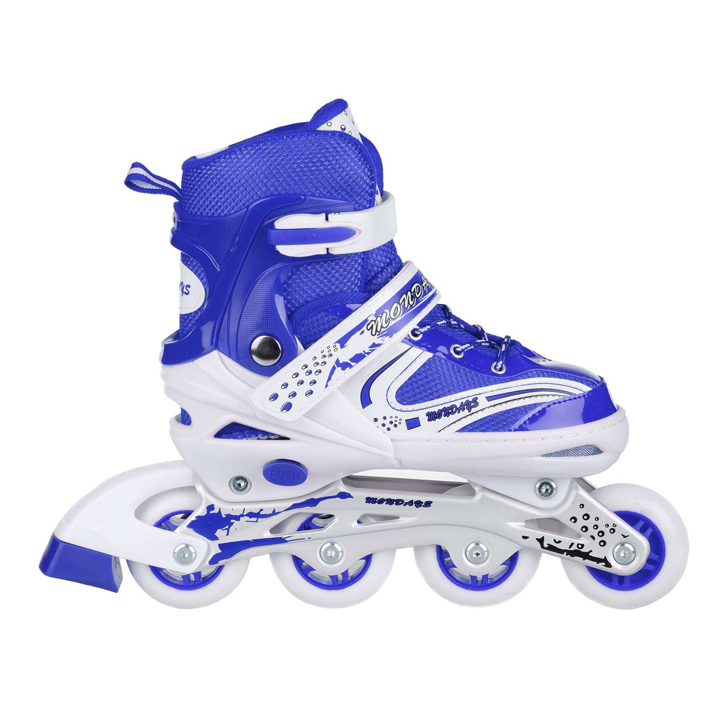 Роликовые коньки BABY STYLE синие раздвижные размер с 28 по 31S светящиеся колеса - фото 6