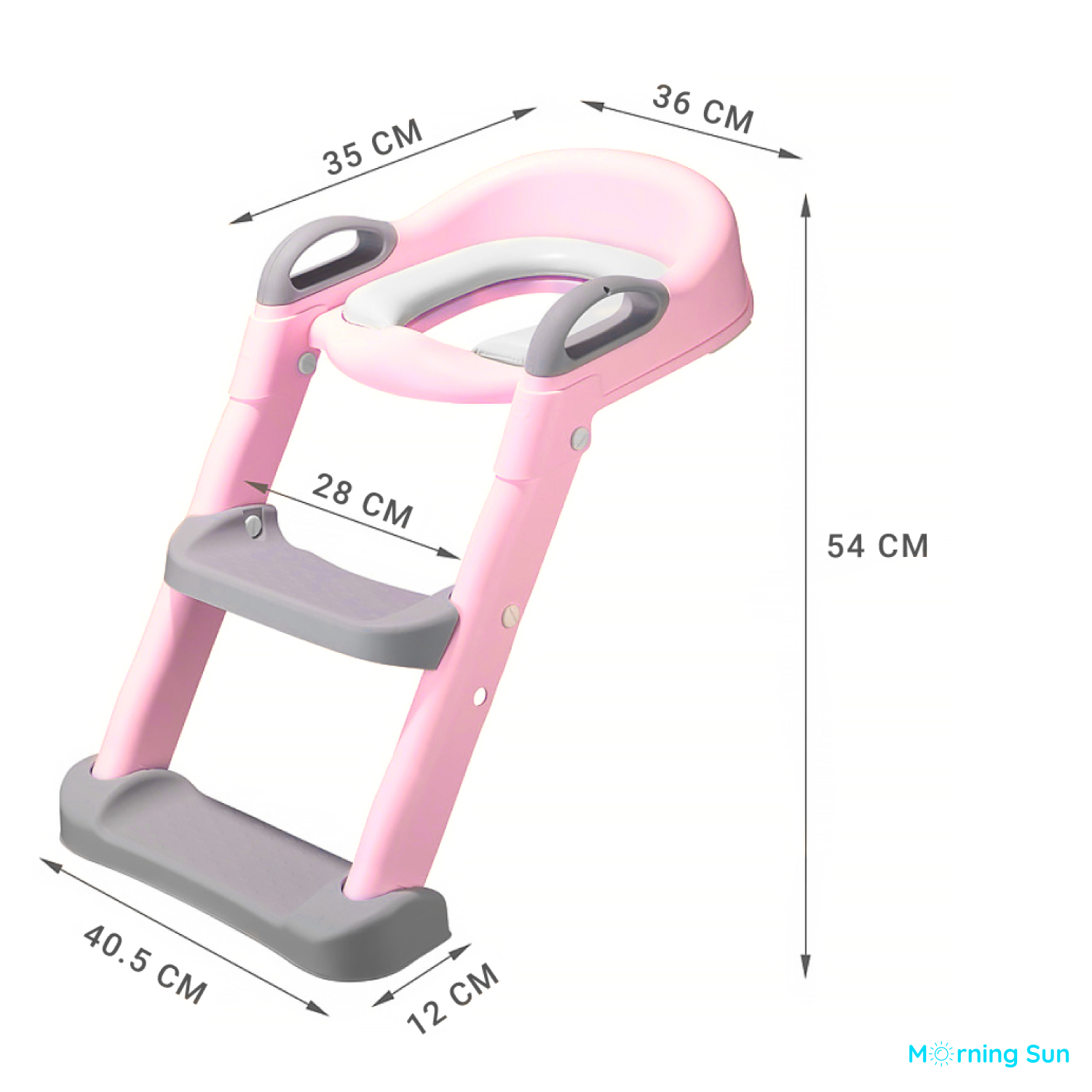 Сиденье для унитаза Morning Sun детское с лестницей розовое - фото 4