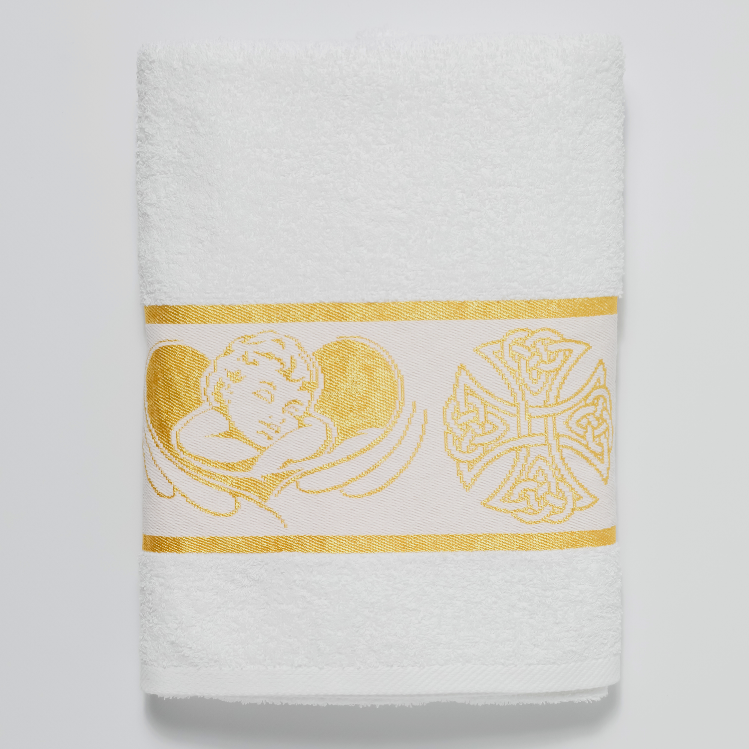 Полотенце Вышневолоцкий текстиль крестильное золото 70х140 см - фото 1