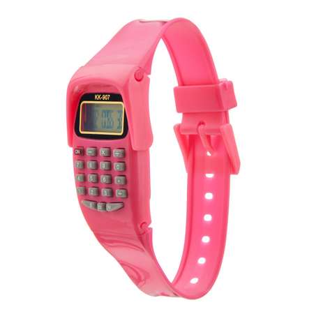 Часы Sima-Land наручные электронные детские с калькулятором ремешок силикон l-21 см розовые