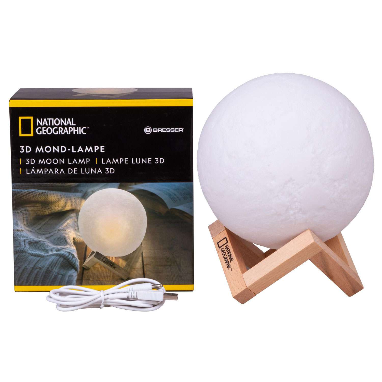 Лампа настольная Bresser National Geographic «3D Луна» 15 см - фото 1